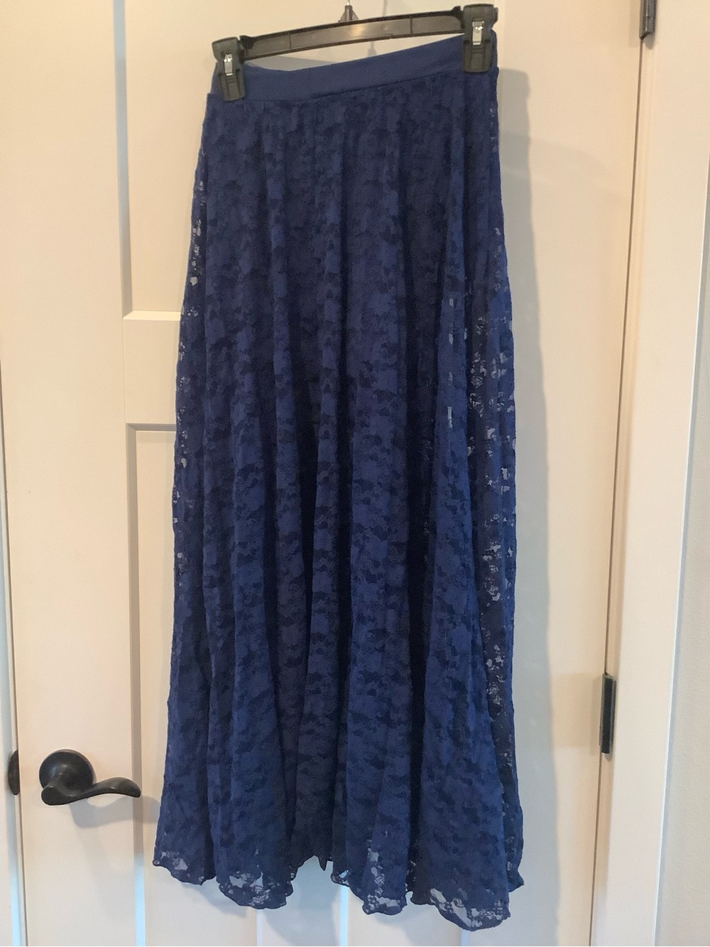 balera Navy Floral Lace Maxi Skirt